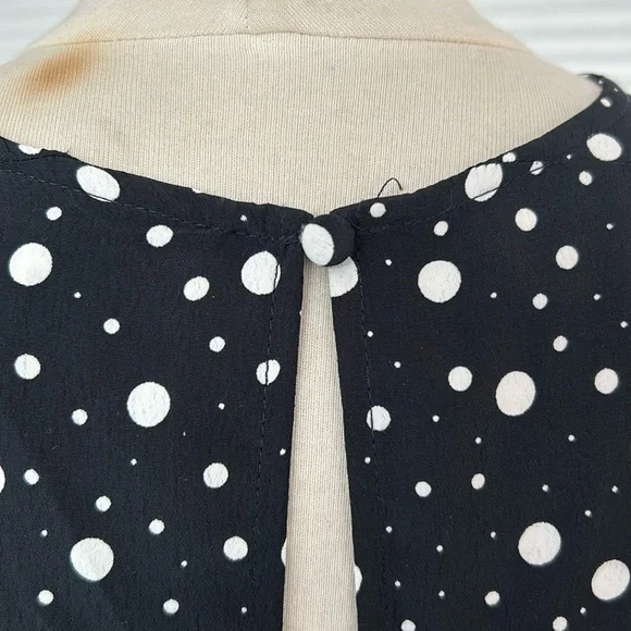 Chic Black and White Polka Dot Ruffle Top - Picture 3 of 10